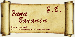 Hana Baranin vizit kartica